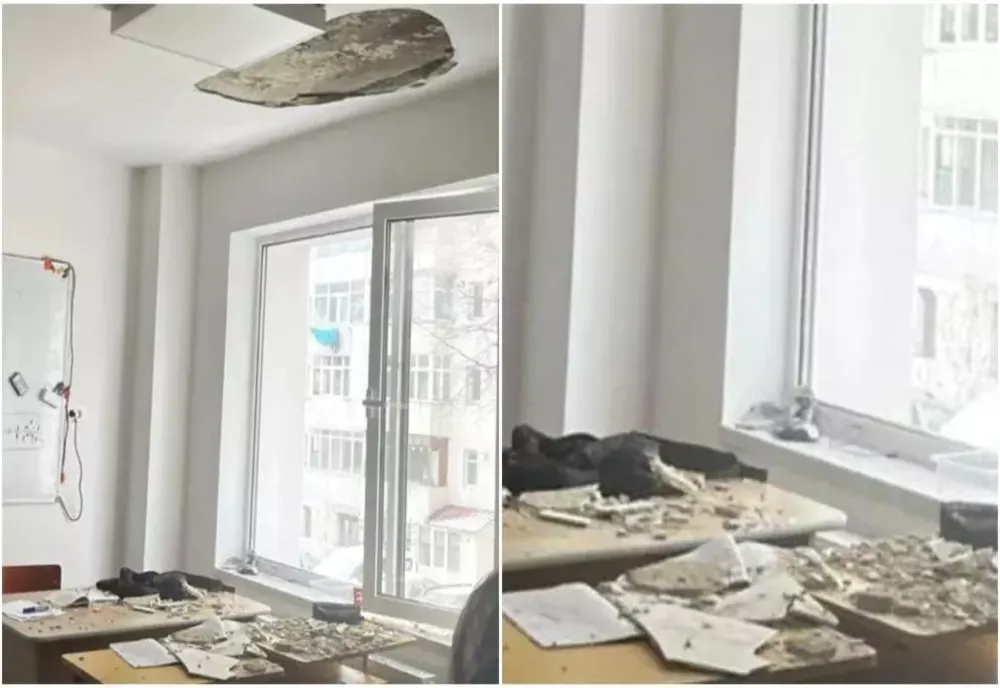 Panică într-o școală din Botoșani: tavan prăbușit chiar în timpul orelor de curs! Unitatea de învățământ, renovată recent prin PNRR