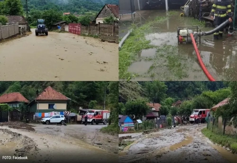 Furtuna a făcut prăpăd în județul Hunedoara. Gospodării inundate și copaci doborâți la pământ în urma vijeliilor