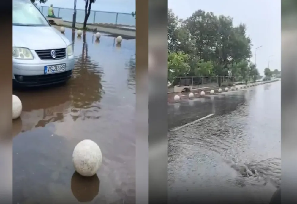 Vreme extremă la mare. O stațiune a fost complet inundată