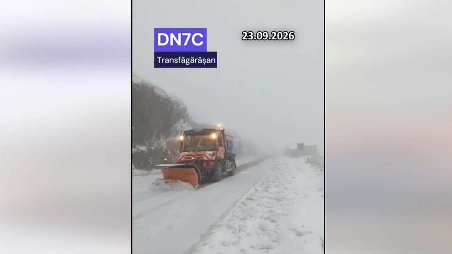 Ninsoare pe Transfăgărășan. SURSA: DRDP Brașov